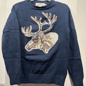 H&M L.O.G.G. Deer Blue Sweater